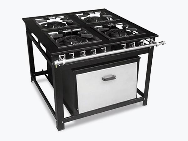 fogão industrial com quatro bocas e forninhp