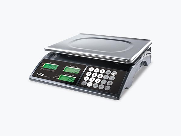 balança digital para supermercado com o visor digital e botões para regular ou digitar códigos de produtos