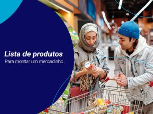 Mulher e homem no mercadinho